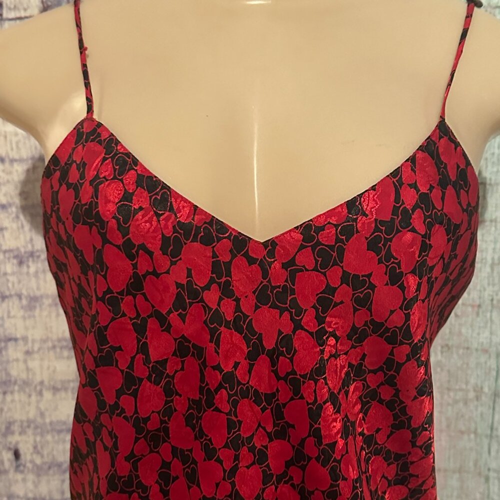 Vintage Y2K Victoria' Secret Gold Label Red Drop Waist Heart Chemise Medium Slip - Picture 6 of 9